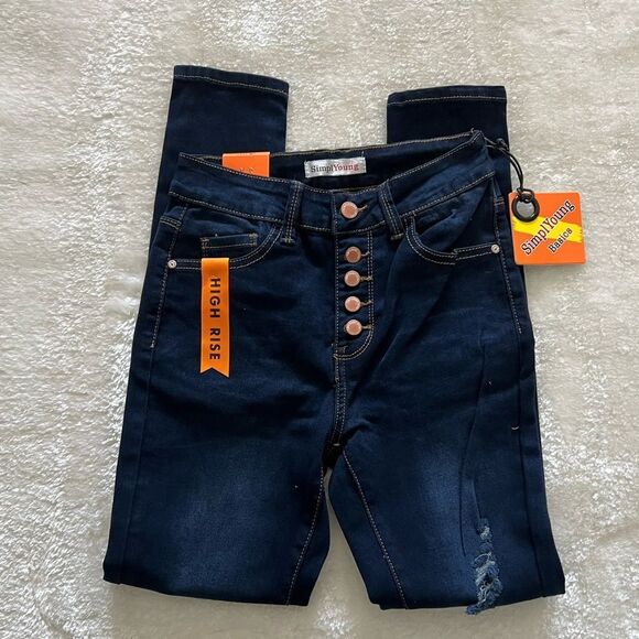 Simple Young Basics High Rise Curvy Skinny Ankle Lenght Jeans - Picture 1 of 7